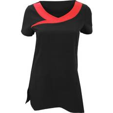 Clothing Premier Womens/Ladies Ivy Beauty And Spa Tunic (Contrast Neckline) (22) (Black Strawberry Red)