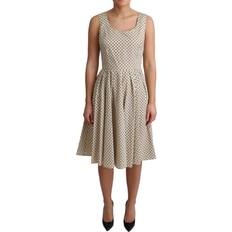 Dolce & Gabbana Polka Dot A-linje Klänning Beige