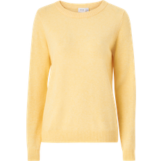 Vila Viril Oneck L/S Knit TOP Noos Kvinde Sweaters Ensfarvet hos Magasin Portabella/melange