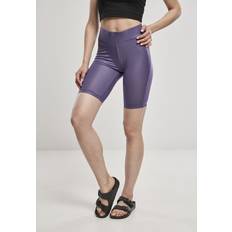 Urban Classics Ladies Ladies Imitation Leather Cycle Shorts darkduskviolet