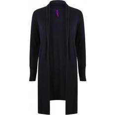 Cotton - Women Cardigans Henbury Womens/Ladies Long Line Open Cardigan (Black)