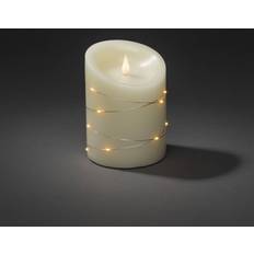 Yellow LED Candles Konstsmide LED wax cream luminous colour amber Ø 10 cm LED Candle