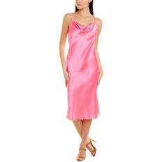 Bebe Satin Cowl Neck Slip Midi Dress