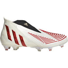 adidas Predator Edge+ Firm Ground Cleats - Off White/Vivid Red/Gold Metallic