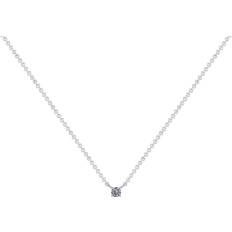 Diva 18 Karat Hvidguld Halskæde med Diamant 0,14 Carat TW/SI