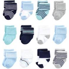 Boys - Green Underwear Luvable Friends 6-12M 8-Pack Terry Socks Mint/navy Stripes 6-12