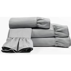 Lush Decor Reyna Ruffle Bed Sheet Grey (243.84x205.74cm)