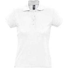 Women Polo Shirts Sol's Women's Passion Pique Polo Shirt - White