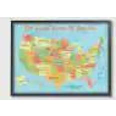 Stupell Industries United States of America USA Kids Map Framed Art 27.9x35.6cm