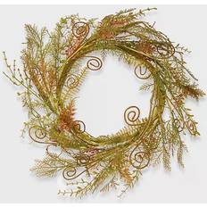 Plastic Wall Decor National Tree Company Artificial Spring Fern Wreath in Green Wall Decor