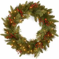 Decorations National Tree Company Classical Collection Artificial Wreath with Battery Operated Warm White LED Lights Decoration