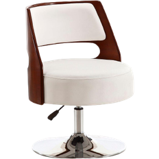 White swivel accent chair Manhattan Comfort Salon Lounge Chair 34.3"