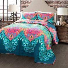 Lush Decor Boho Chic Täcke Turkos, Blå (233.68x223.52cm)
