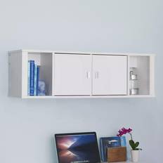 White Wall Cabinets Floating Hutch Wall Cabinet 42.5x13"