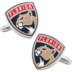 Beige - Men Cufflinks Cufflinks Inc Florida Panthers Shield Cufflinks - Silver/Multicolored