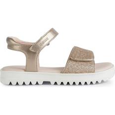 Gold Sandals Geox Girl's Coralie - Platinum