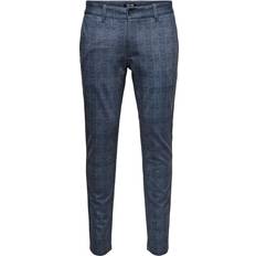 Man - Wit Broeken Only & Sons Mark Check Pants Kleed Blauw