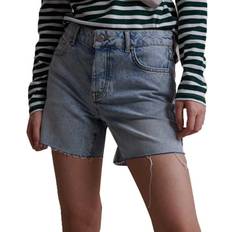 Superdry Mittellange Denim-Shorts - Schwarz