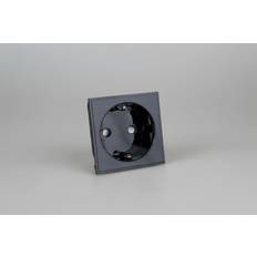 Black Wall Outlets Varilight DSEUFB DataGrid Black 16A Euro Socket Schuko (2 DataGrid Spaces)