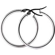 Everneed Mille Large Hoop Earrings - Silver