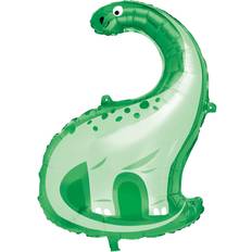 Unique Party 75779 Prehistoric Dinosaur Giant Foil Balloon Green 1 Pc, Multicolour