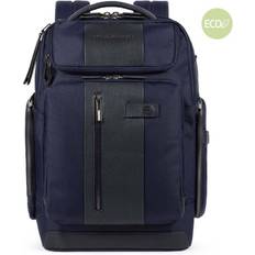 Rucksäcke Piquadro Ca5477Br2Bm/Blu Zaino Tasca Superiore Zippata In Pelle E Tessuto 42021299 Briefcase, Suitcase, Document Holder In Nylon And Leather