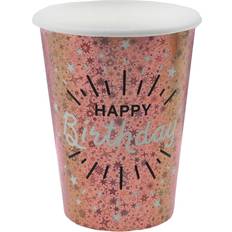Santex Papkrus Sparkling Happy Birthday Rosaguld 10-pak