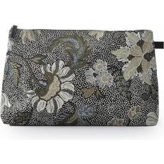 Black Flower Linen Large Svart