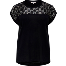 Only Carmakoma CarFlake t-shirt med blondedetalje, 42-44