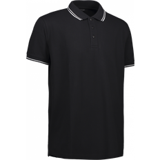 ID Stretch Contrast Polo Shirt - Black