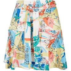 Gula Kjolar Urban Classics Ladies AOP Satin Mini Skirt Kort kjol Dam flerfärgad