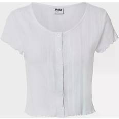 Urban Classics Ladies Ladies Cropped Button Up Rib Tee