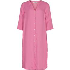 IN FRONT Lino Lang Skjortekjole 15046 221 (Farve: Pink, Størrelse: XXL) Dame