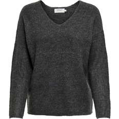 Damen Pullover Only Camilla Knitted Sweater - Dark Grey Melange