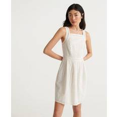 Superdry Blaire Broderie Dress Vestito Avorio (Chalk White)