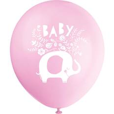 Elephant baby shower Unique Party Pink Elephant Lyserød 8 Stk