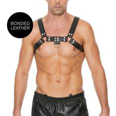 Shots Toys Ouch Chest Bulldog Harness Black Large to Xlarge
