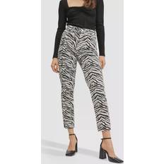 Women - Yellow Jeans Mango Tiger Print Slim Jeans