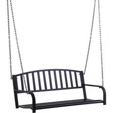 OutSunny Metal 2Seater Swing Chair Black