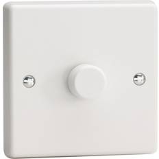 Varilight KQP401W White Plastic 1 Gang 2-Way Push-On/Off LED Dimmer 20-400W V-Com