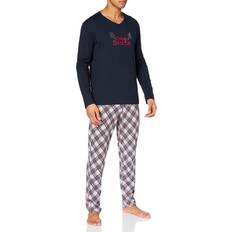 Grijs Herenondergoed Mey Pyjama - Navy/Blue