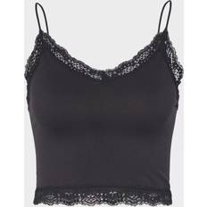 Only Vicky Lace Seamless Cropped Negro Mujer - Multicolor