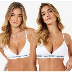 Jack Wills Biddstone Multipack Bralette 2 Pack - Hvid/Hvid