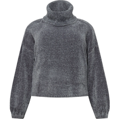 Urban Classics Women's Turtleneck Chenille Sweater - Asphalt
