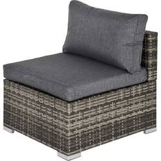 Modular Sofa on sale OutSunny Outdoor Garden Furniture Rattan Single Middle Sofa Deep Grey Modular Sofa