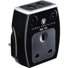 Elektroartikel Masterplug Matrix Surge Adaptor With 2 USB Sockets