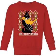 Looney Tunes Daffy Duck Knit Christmas Jumper - Red