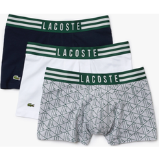 Elastan/Lycra/Spandex Schlafanzüge Calida Lacoste Men’s Striped Waist Stretch Cotton Trunk 3-Pack Chine