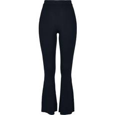 Viskose Leggings Urban Classics Ladies Rib Knit Bootcut Leggings - Black