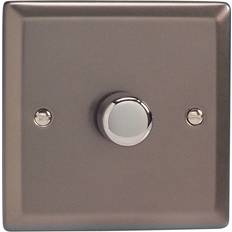 Varilight JRP401 Classic Pewter 1 Gang 2-Way Push-On/Off LED Dimmer 0-120W V-Pro